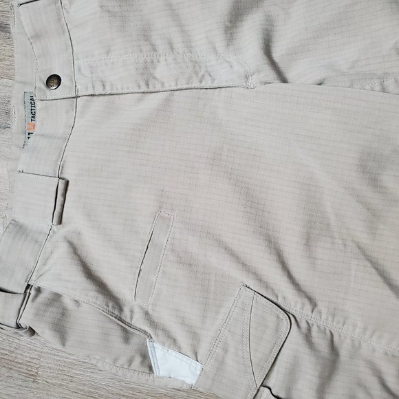 5.11 Tactical Series Cargo Khaki Beige Pants Mens Size 38 Hemmed to 27" Inseam. - Picture 2 of 8